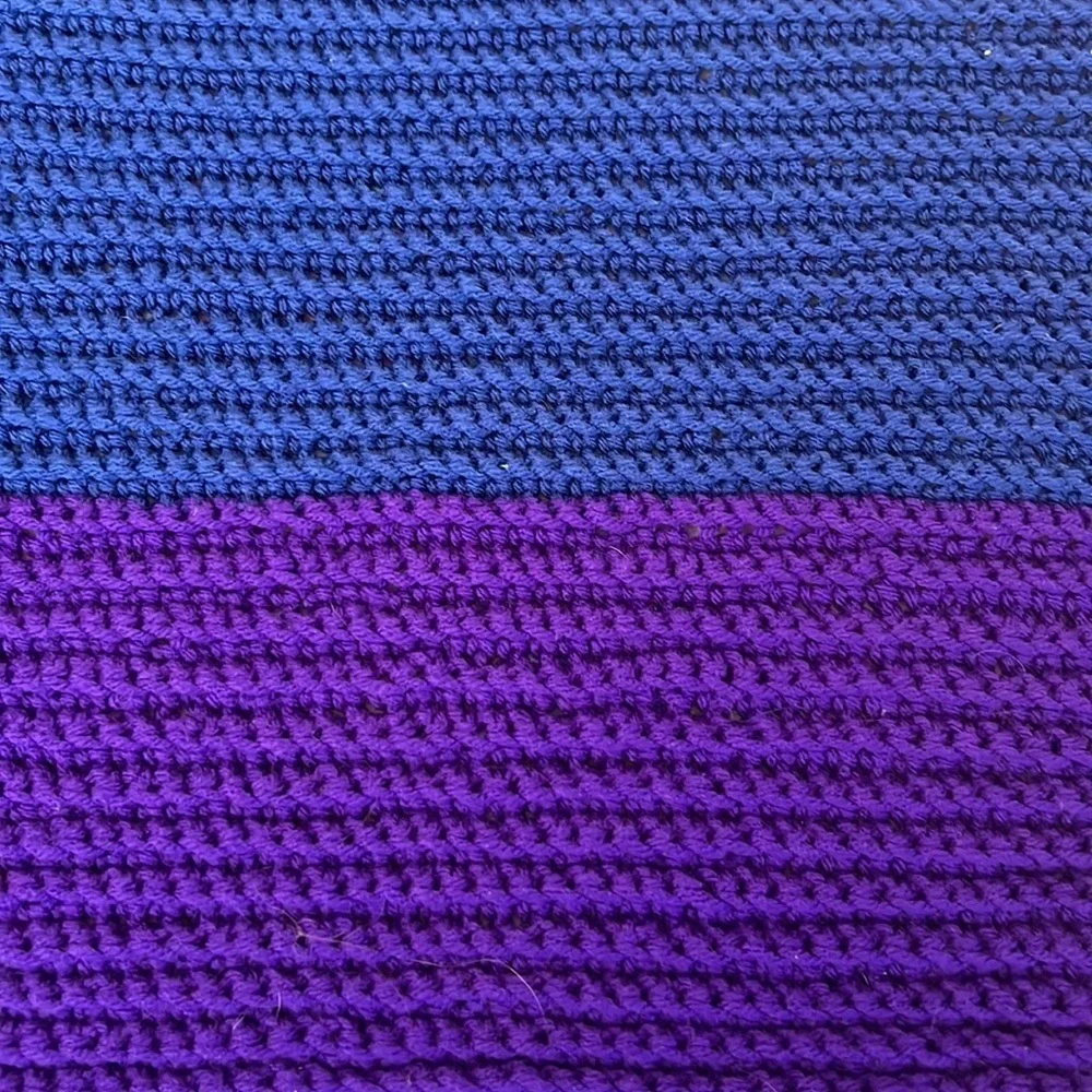 ML Rossetti Rainbow Knit Afghan Throw Blanket Striped Retro 50x43
